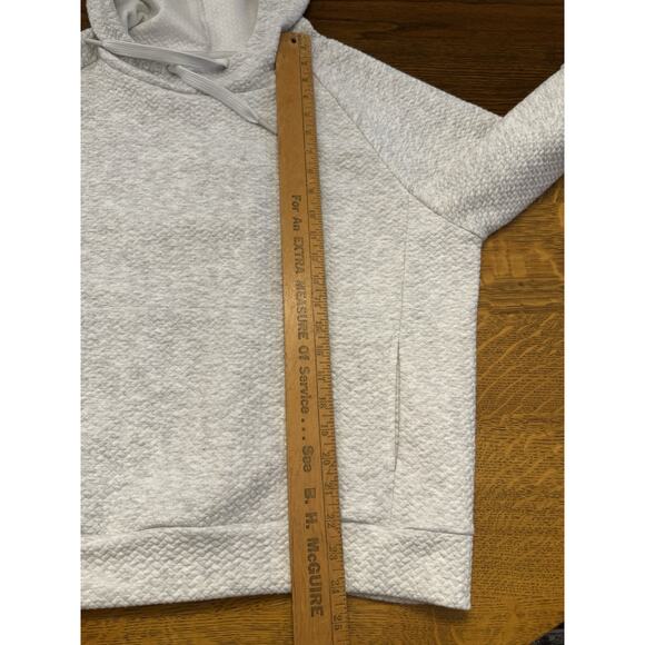 Womens Light Gray Waffle Sweatshirt, Sz L Casual Warm Comfortable Top Gorpcore - Picture 8 of 11